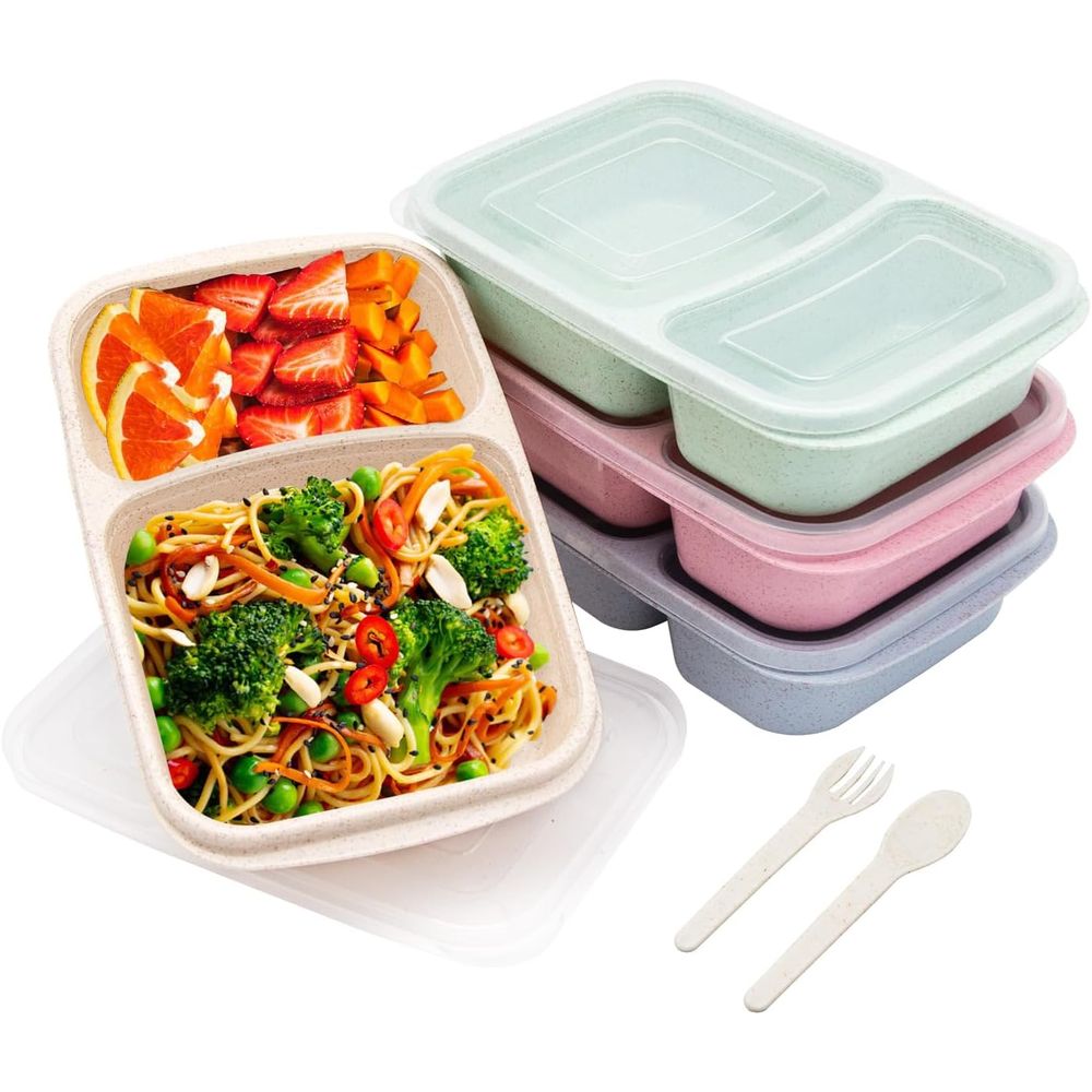 Food Storage Meal Prep - 4 Pack Bento Lunch Box, 2