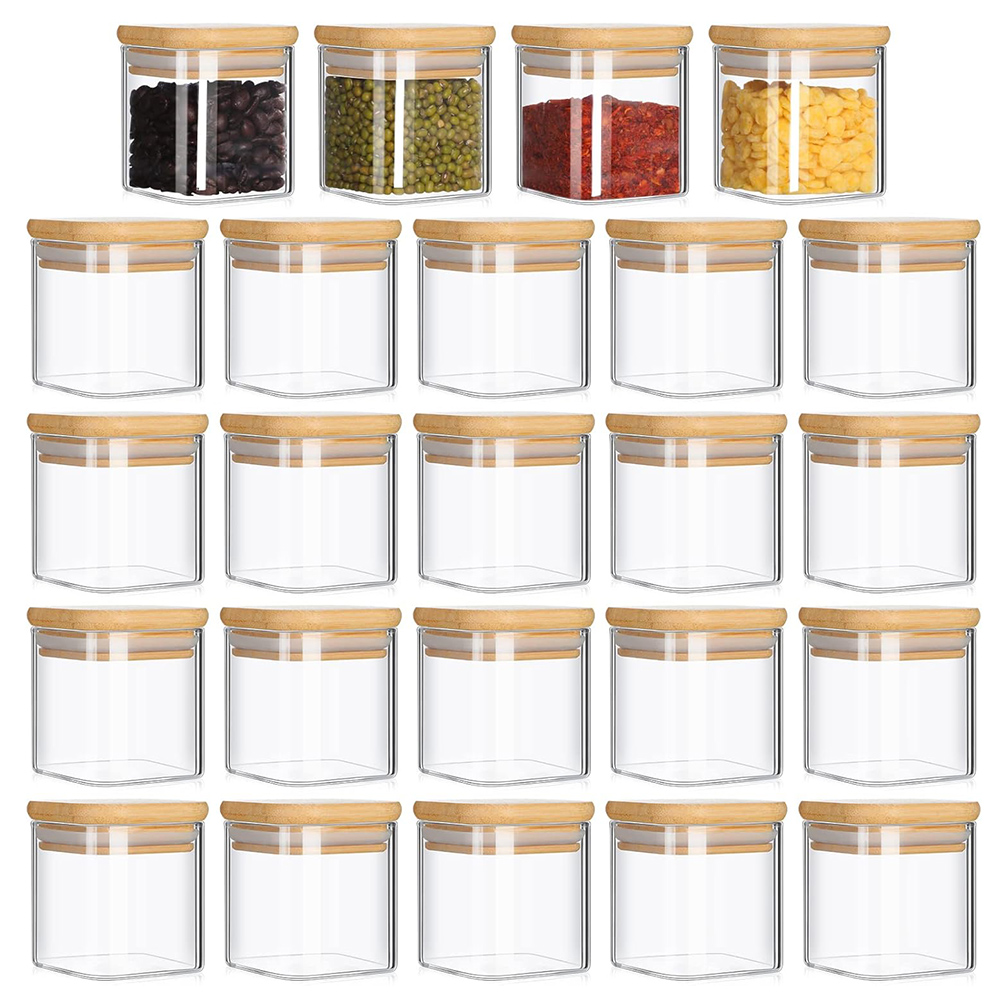 Food Storage Jar Labels - 4oz 6Packs Glass Jars Set with