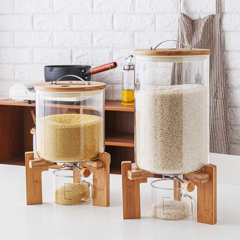 Food Storage Glass Containers Large - Large High Borosilicate Handmade Kitchen Rice