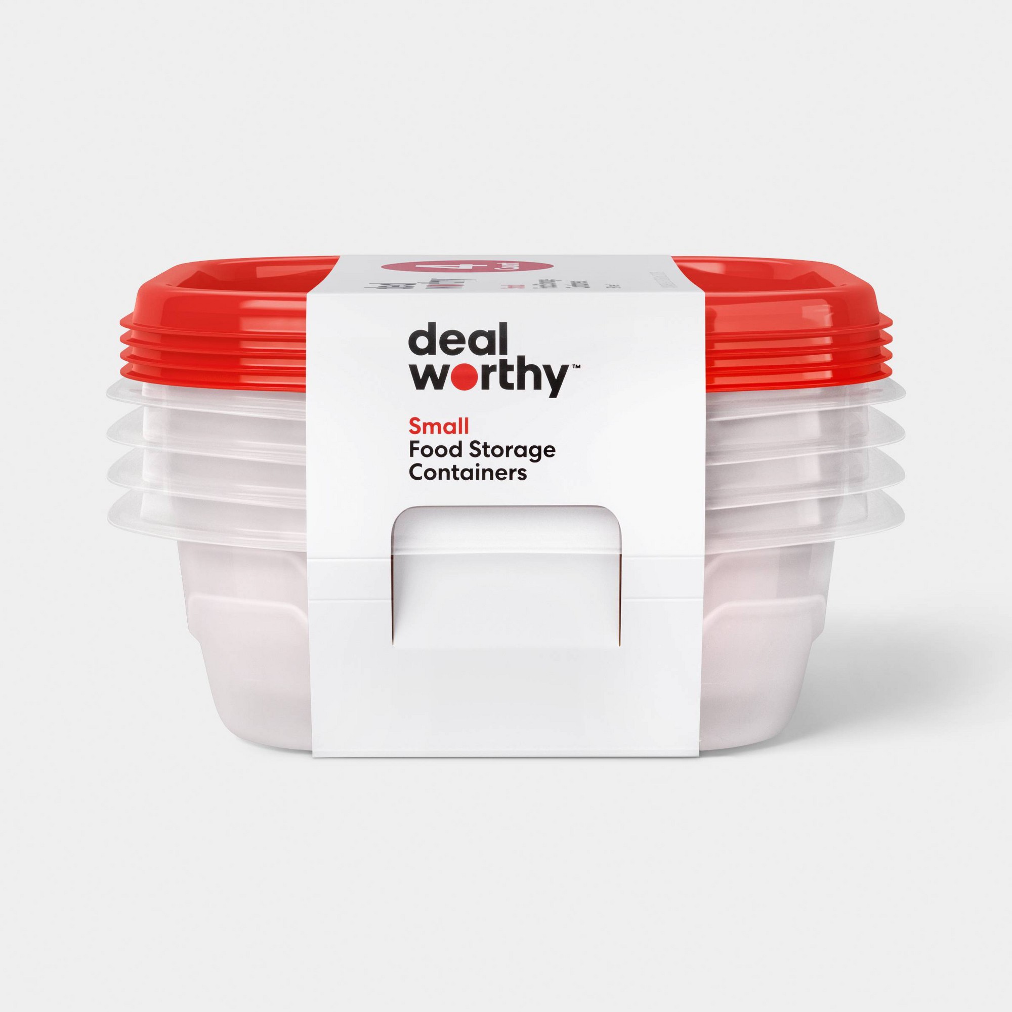 Food Storage Meal Prep - 4ct Small Square Food Storage Containers
