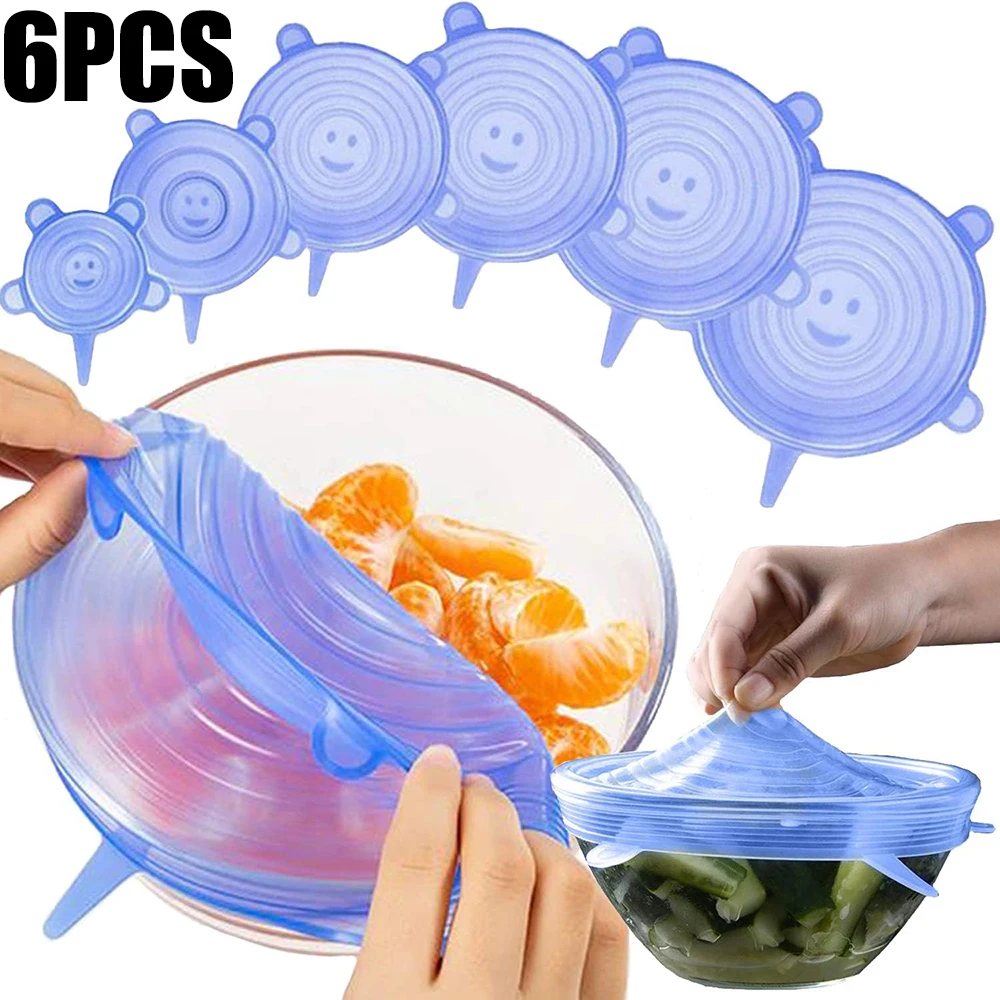 Silicone Stretch Lid - 6PCS Food Grade Silicone Bowl Covers