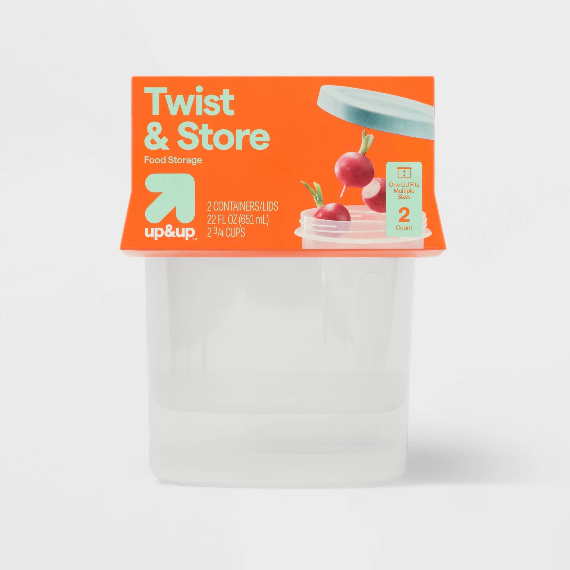 Food Storage Meal Prep - 2ct Large Round Twist Food Storage