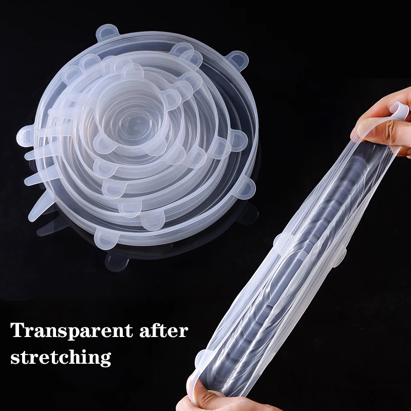 Silicone Stretch Lid - 6PCS Adaptable Lid Silicone Cover Food