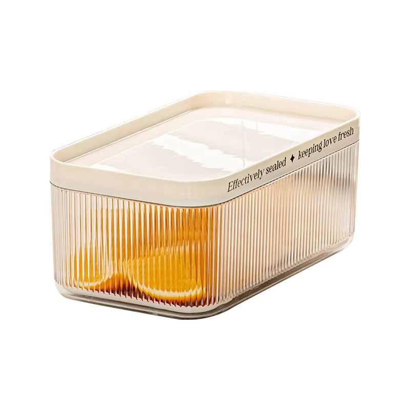 Food Storage Bins - Stackable Plastic Rectangle PET Refrigerator Organizer