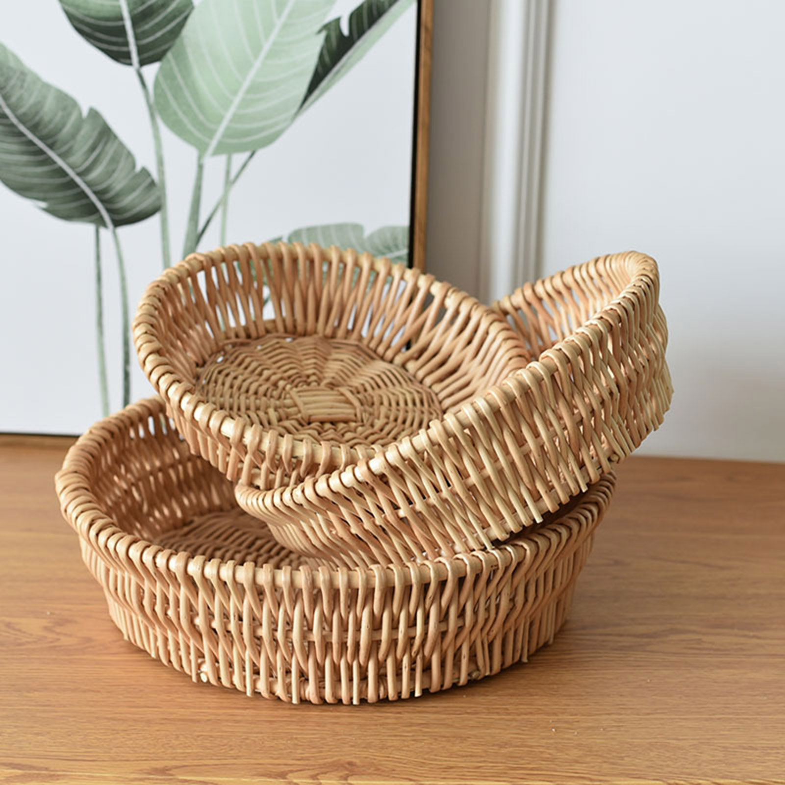 Food Storage Room - Imitation Rattan Candy Snacks Storage Basket
