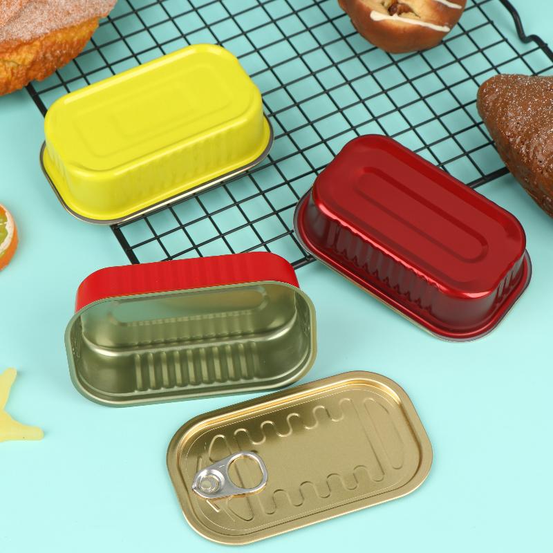 Food Storage With Lids - 2Pcs Rectangular Mini Sealed Metal Tin