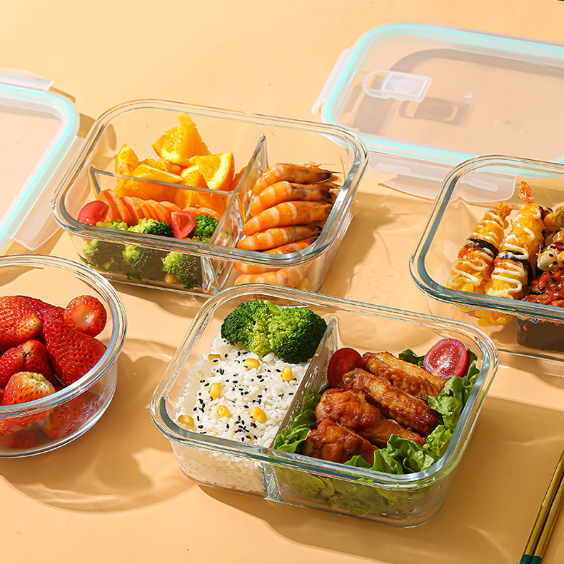 Food Storage Bins - Glass Fresh-Keeping Box high Borosilicate Heat-Resistant