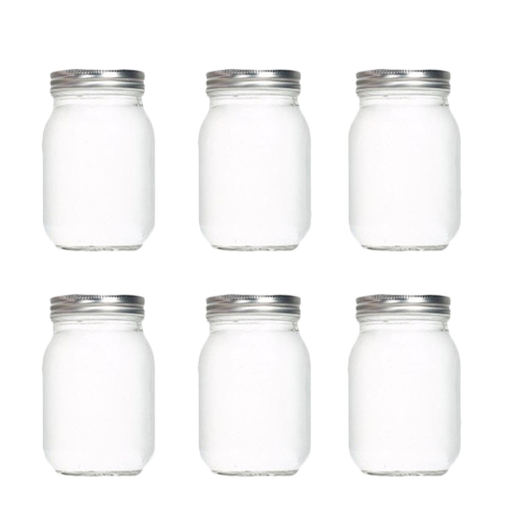 Food Storage With Lids - 6Pcs Transparent Round Glass Jars with