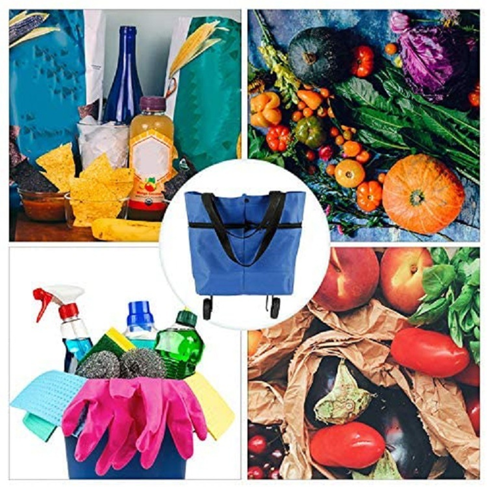Food Storage Order - Foldable Shopping Trolley Bag Reusable Grocery