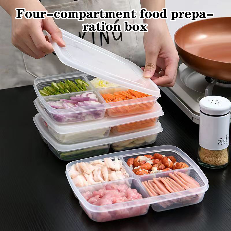 Food Storage Order - New【4 Grids Plastic Storage Box Portable