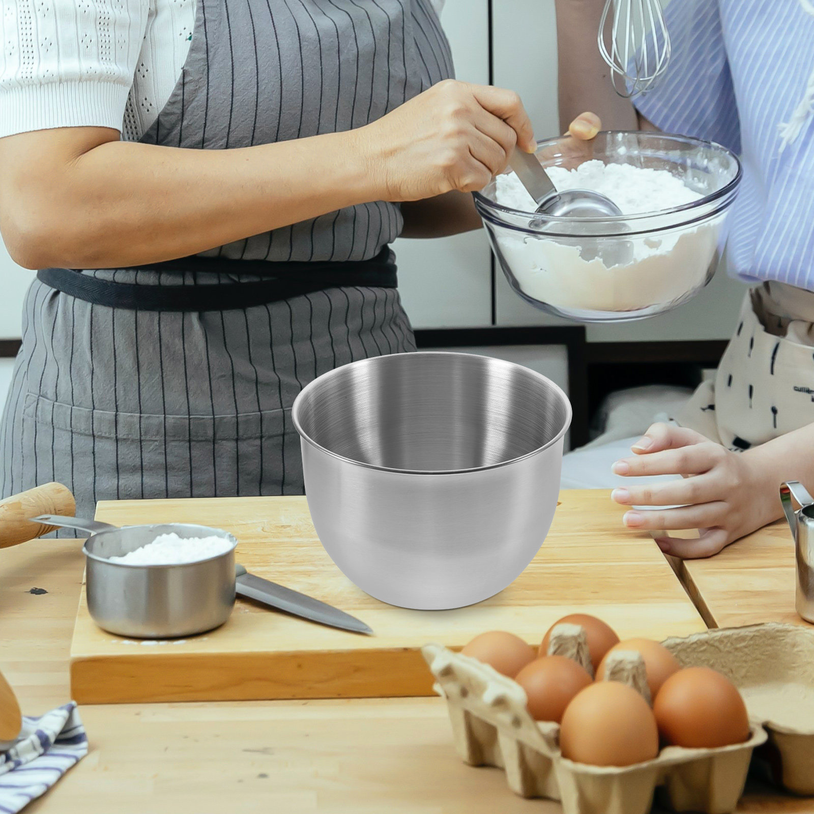 Food Storage Meal Prep - Deep Stainless Steel Mixing Bowl Thick
