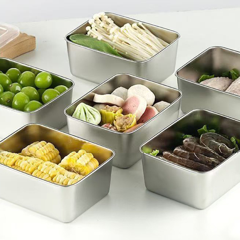 Food Storage Stainless Steel - 6-Piece Stainless Steel Food Storage Containers