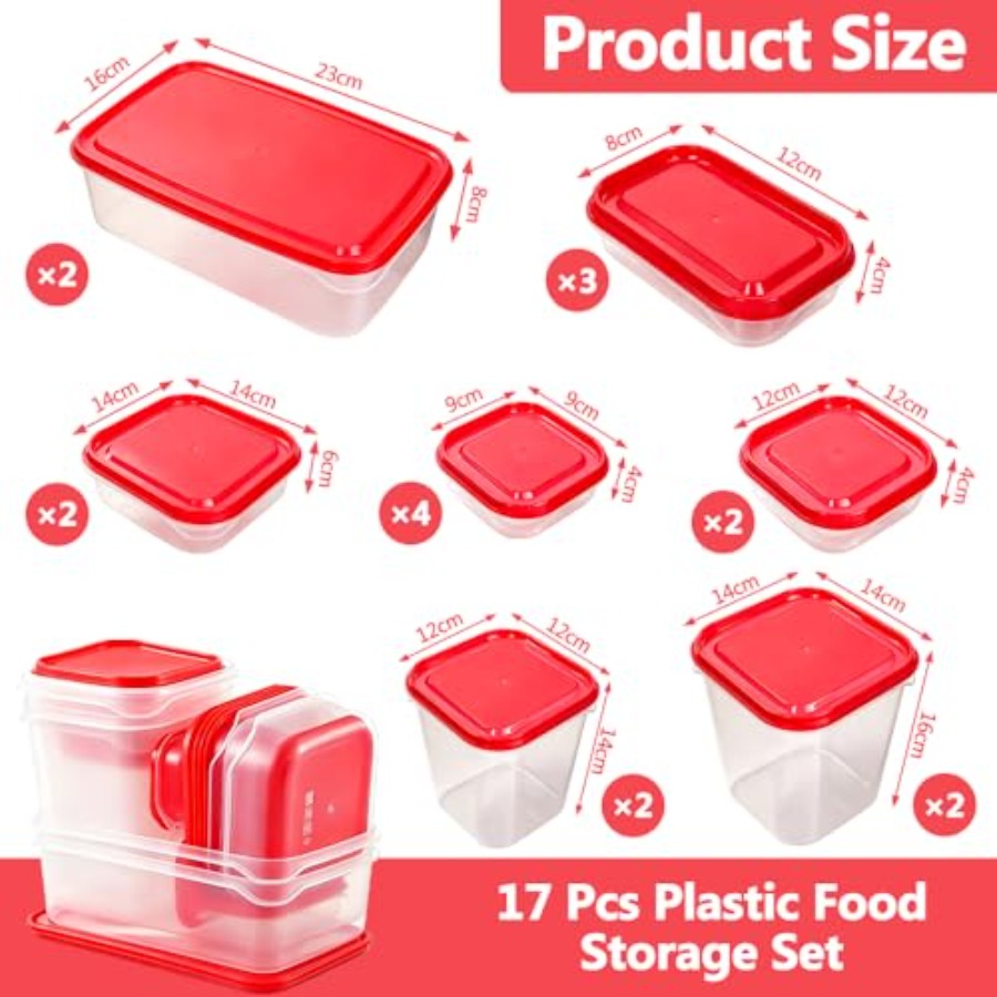 17Pcs Plastic Food Storage Set - Food Storage Meal Prep 评论和价格