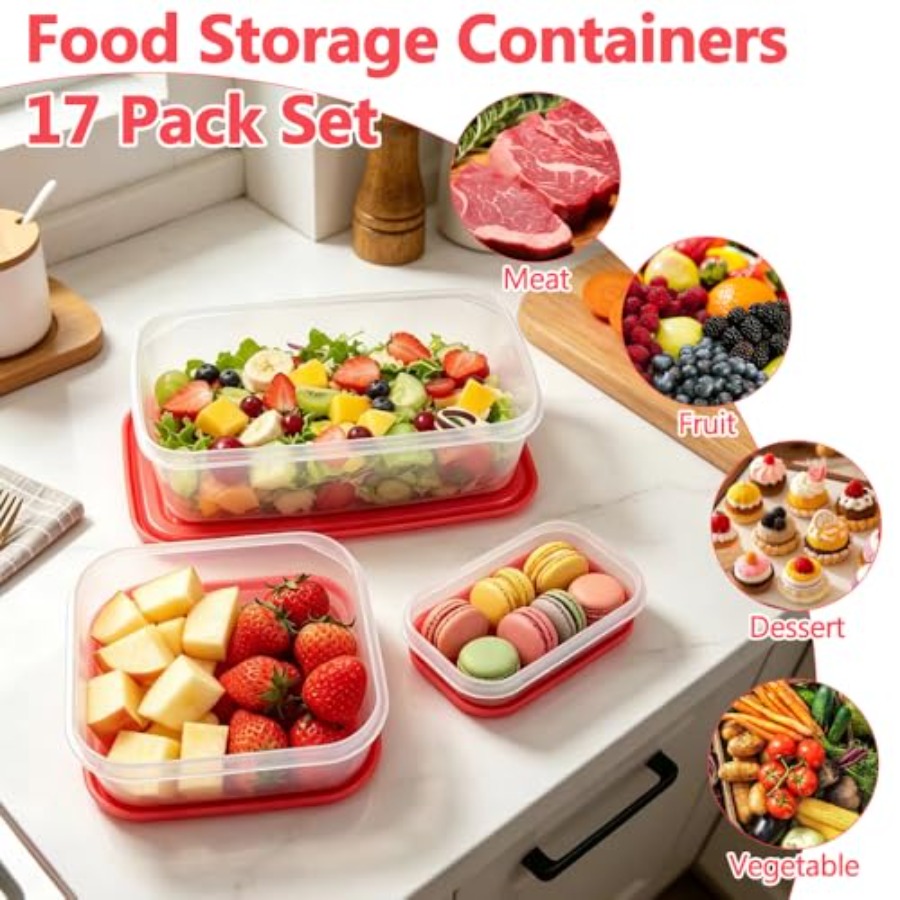 17Pcs Plastic Food Storage Set - Food Storage Meal Prep 评论和价格