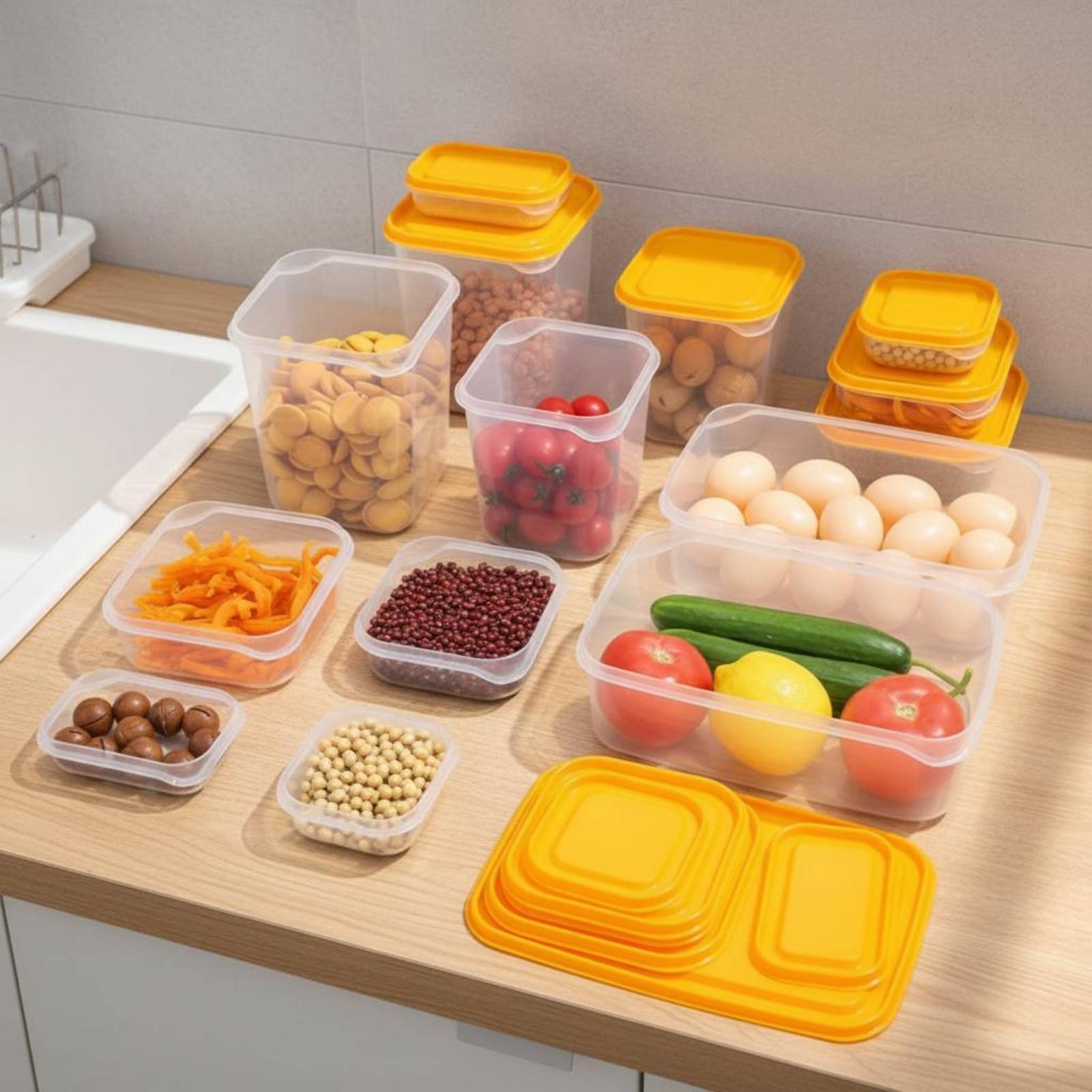17 Pieces Fridge Storage Box S - Food Storage With Lids 评论和价格