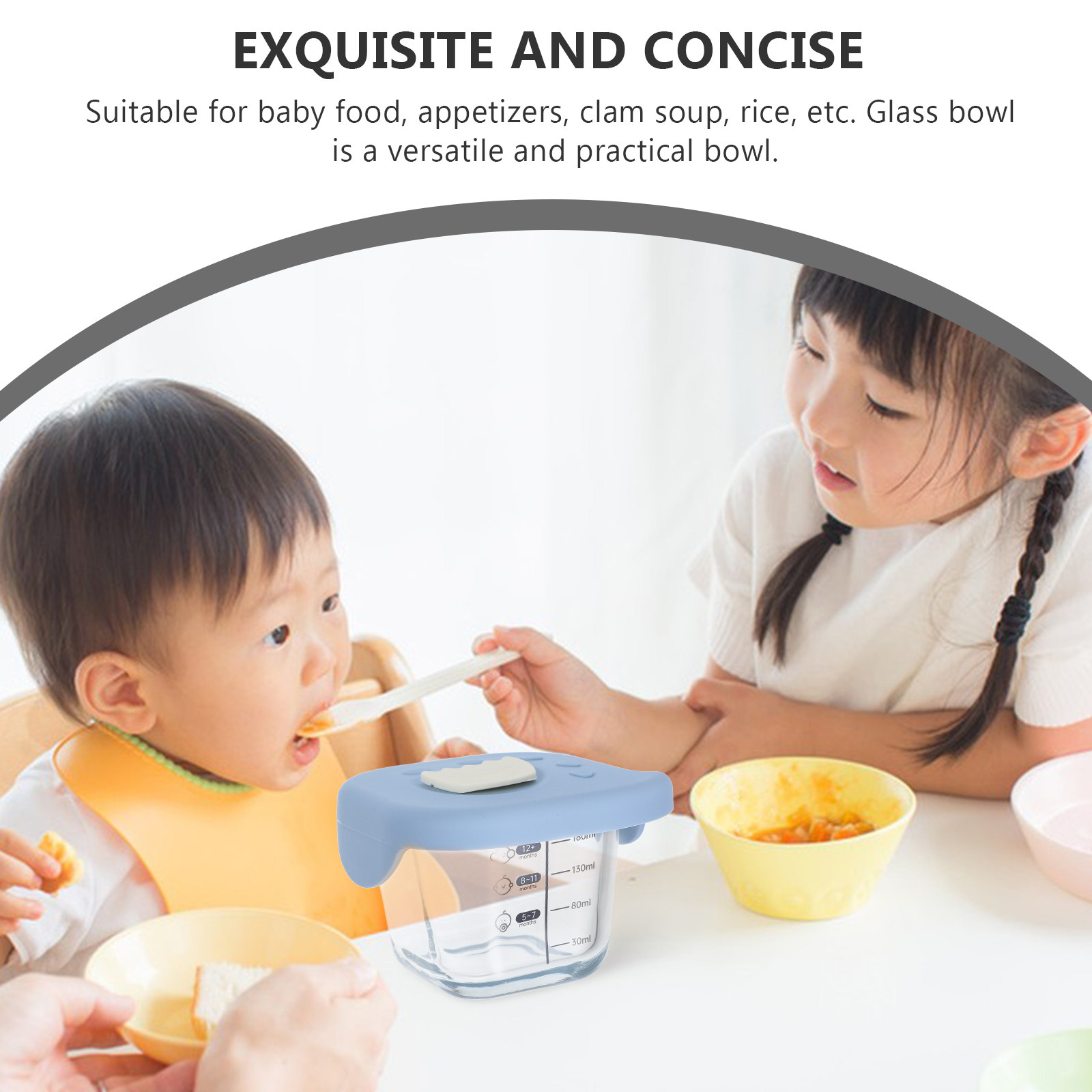 Glass Baby Feeding Bowl Clear  - Food Storage Glass Containers Large 评论和价格