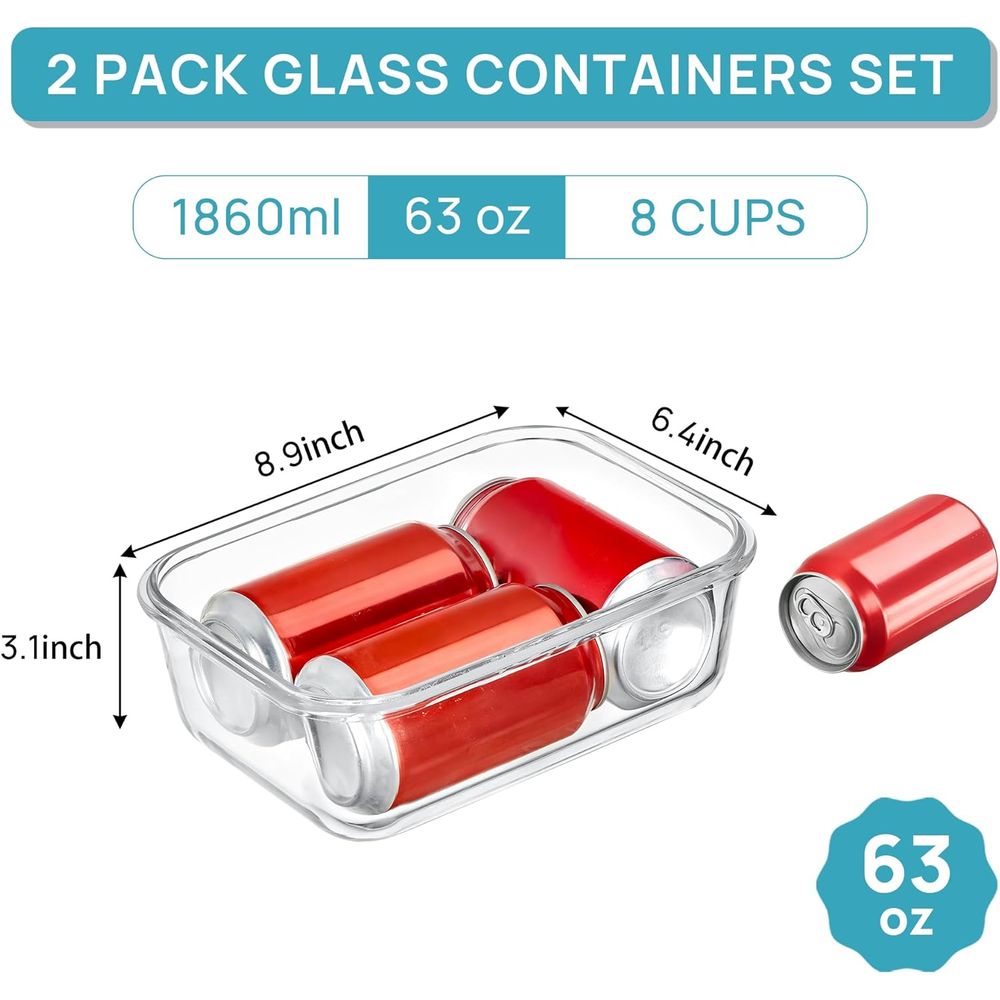 1860ml/63oz Large Glass Storag - Food Storage Glass Containers Large 评论和价格