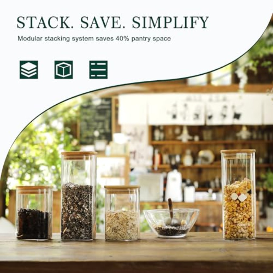 12-Pack Square Glass Storage J - Food Storage With Lids 评论和价格