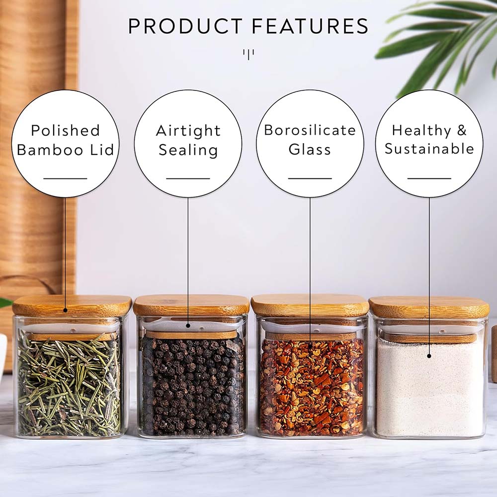 5oz Glass Jars Set with Spice  - Food Storage Jar Labels 评论和价格