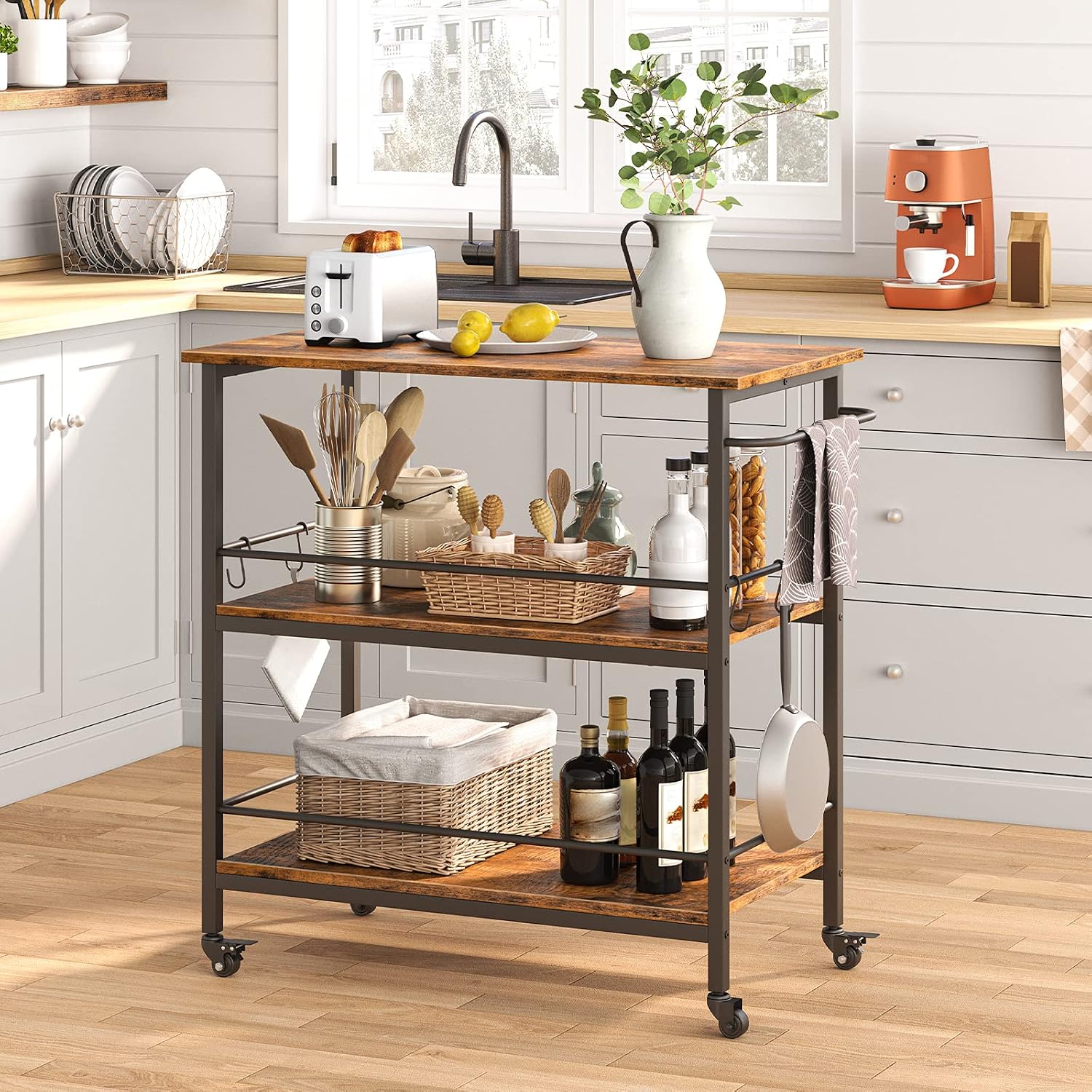 3 Tier Industrial Kitchen Isla - Food Storage Room 评论和价格