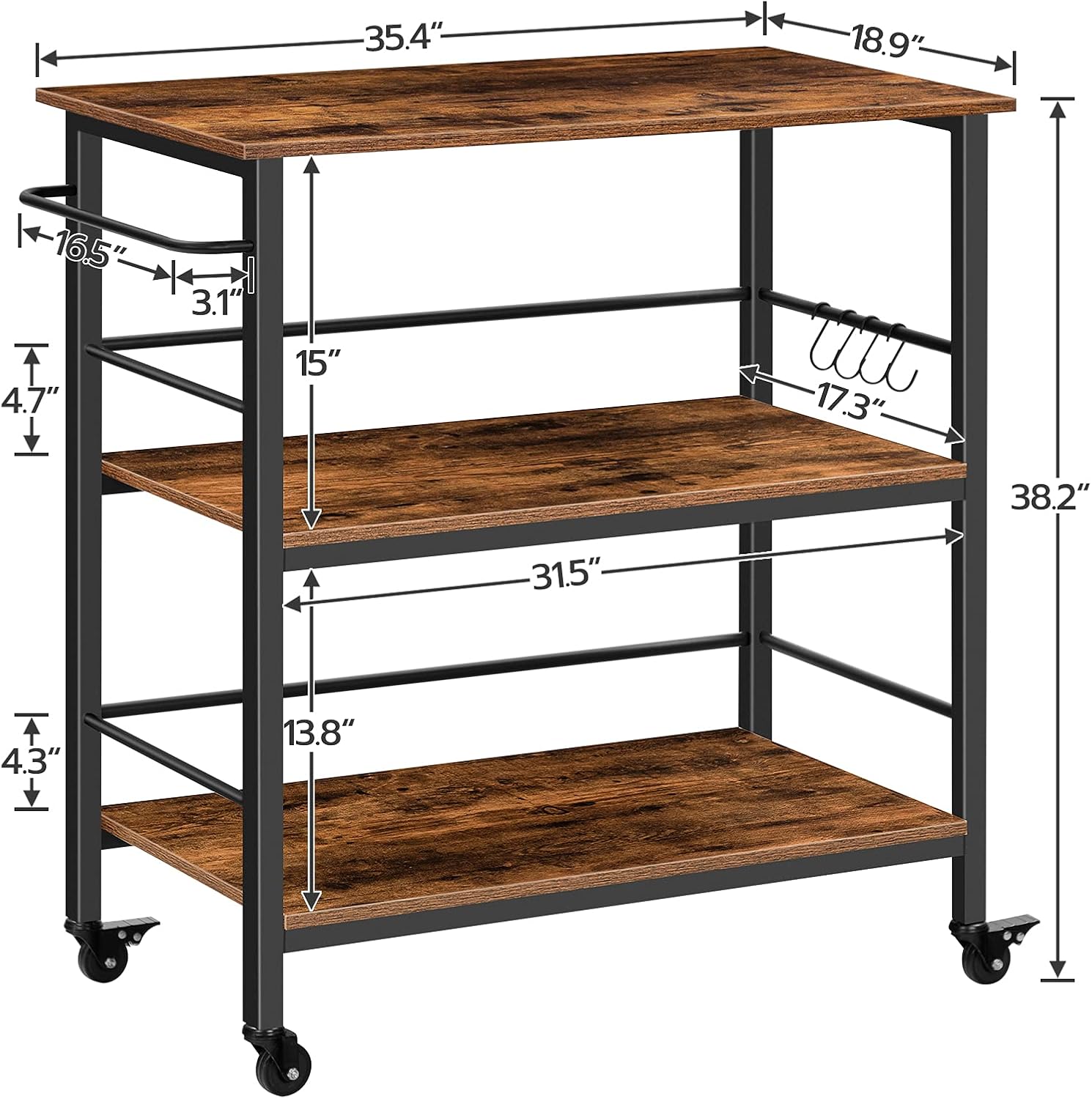 3 Tier Industrial Kitchen Isla - Food Storage Room 评论和价格