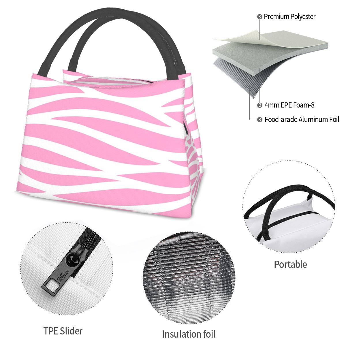 Zebra Pattern Pink Zebra Strip - Zebra Food Storage 评论和价格