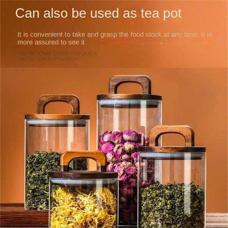 800-2100ml Wood Lid Glass Jar  - Food Storage Glass Containers Large 评论和价格