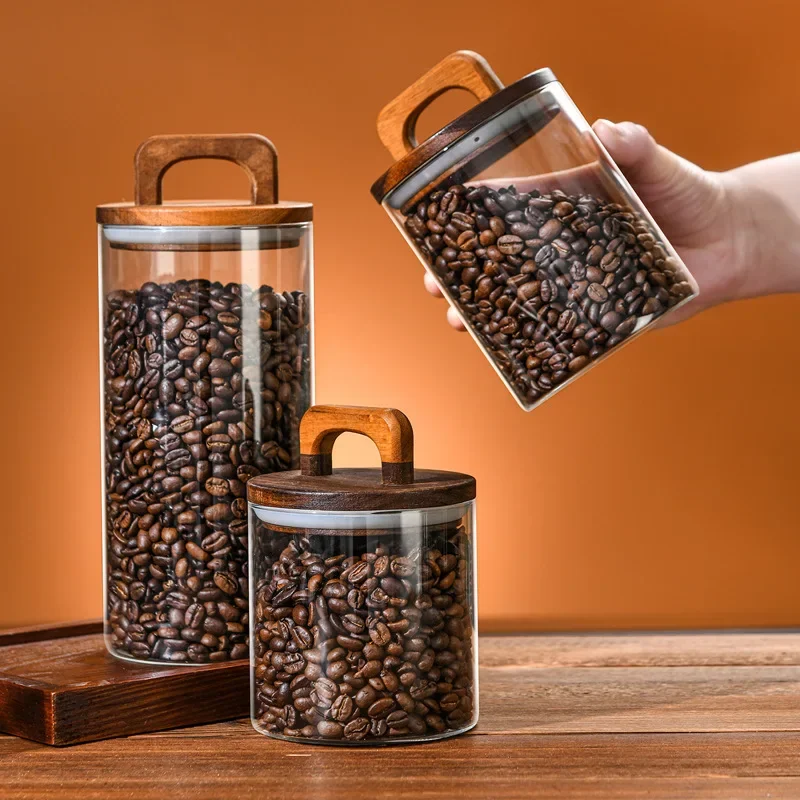 800-2100ml Wood Lid Glass Jar  - Food Storage Glass Containers Large 评论和价格