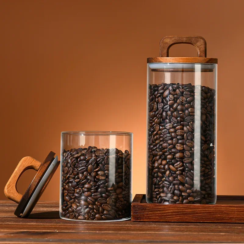 800-2100ml Wood Lid Glass Jar  - Food Storage Glass Containers Large 评论和价格