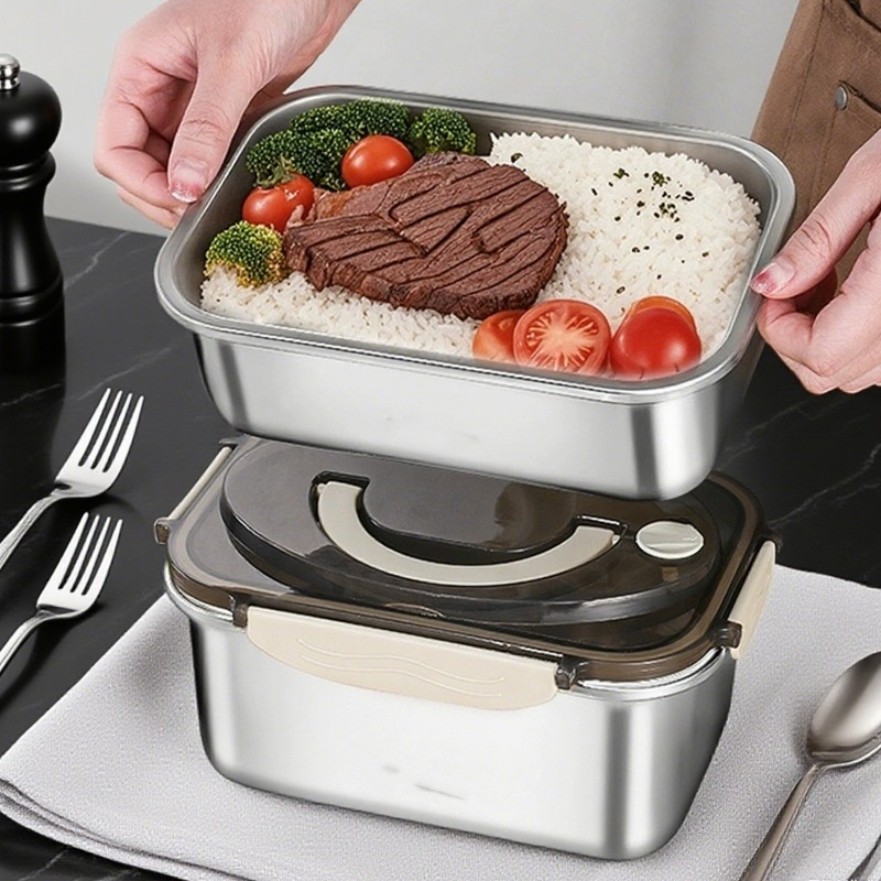 Large Capacity Bento Box  Stai - Food Storage Stainless Steel 评论和价格