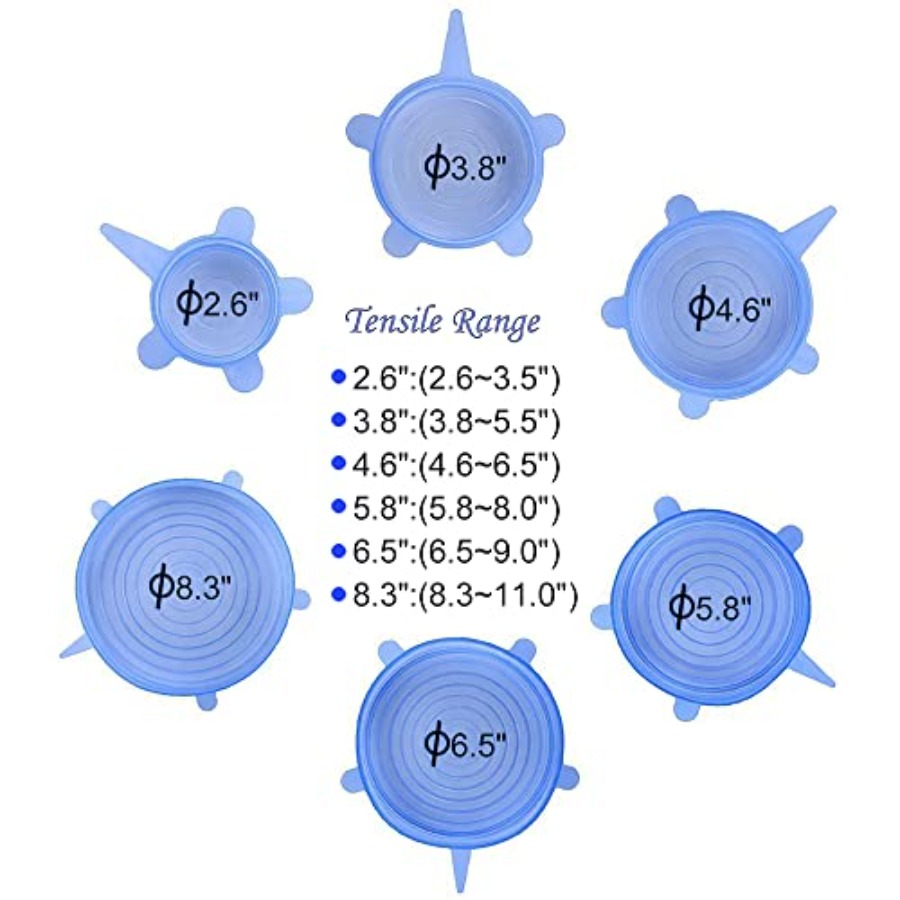 12 pcs Silicone Stretch lids s - Silicone Stretch Lid 评论和价格