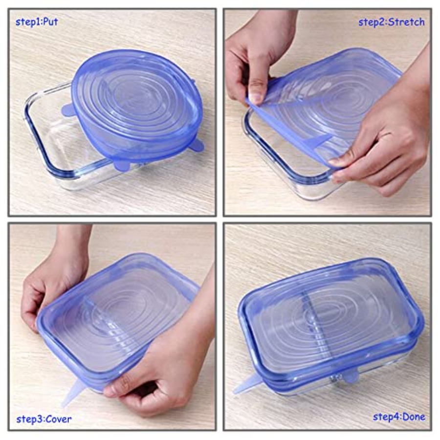12 pcs Silicone Stretch lids s - Silicone Stretch Lid 评论和价格