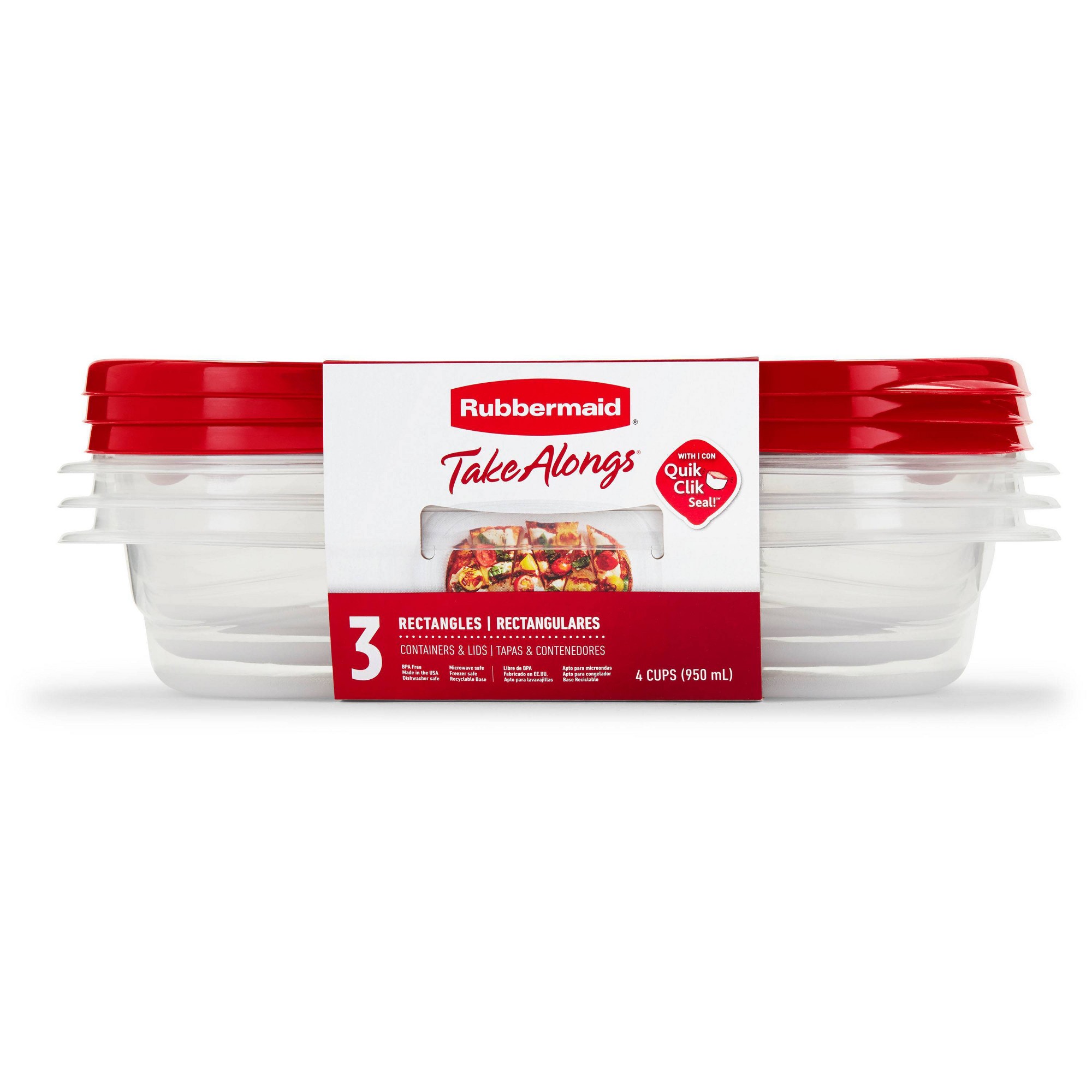 3pcs Red Rectangle Food Storag - Food Storage Meal Prep 评论和价格