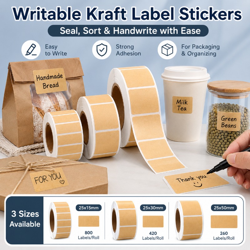 Writable Kraft Label Stickers  - Food Storage Jar Labels 评论和价格