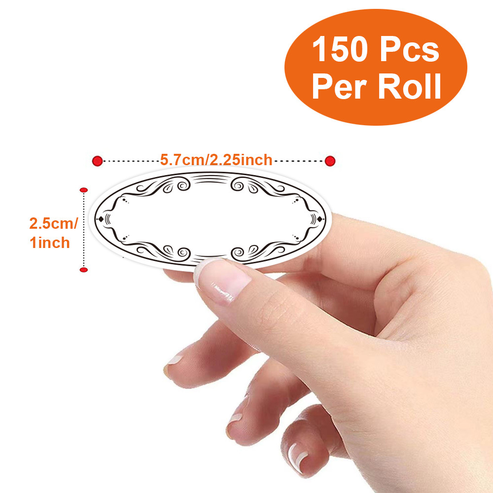 150Pcs Oval Canning Labels Bla - Food Storage Jar Labels 评论和价格