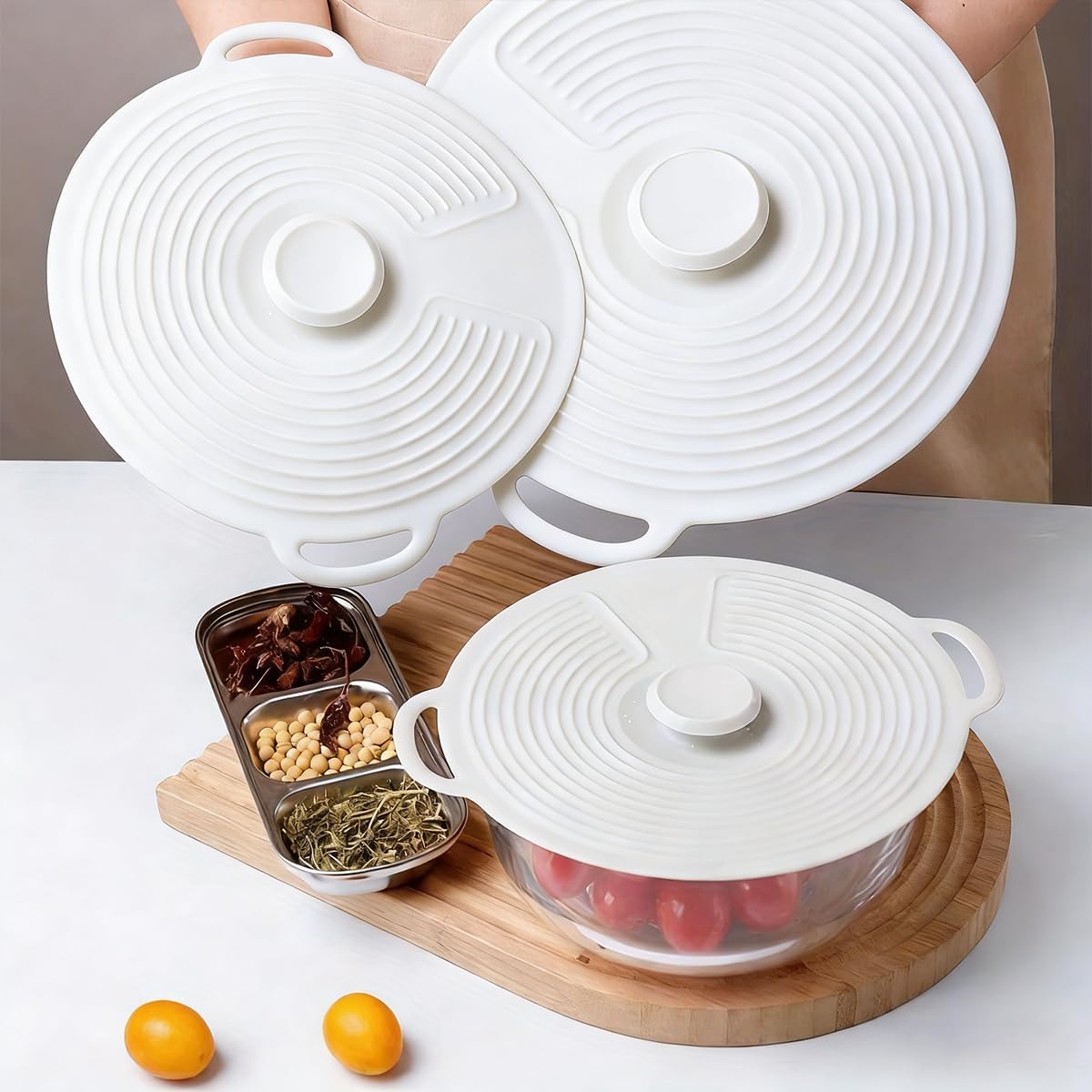3Pcs Silicone Universal Lid fo - Silicone Stretch Lid 评论和价格