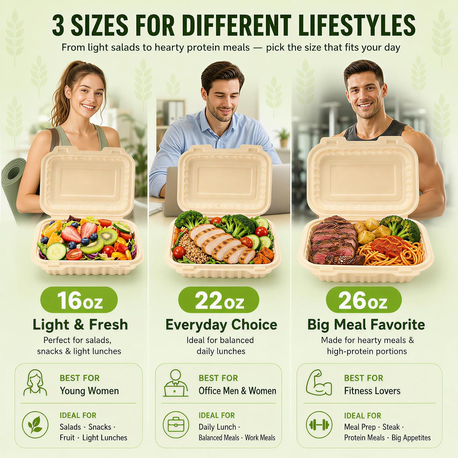 50 Pack 16oz Clamshell Take Ou - Food Storage Meal Prep 评论和价格
