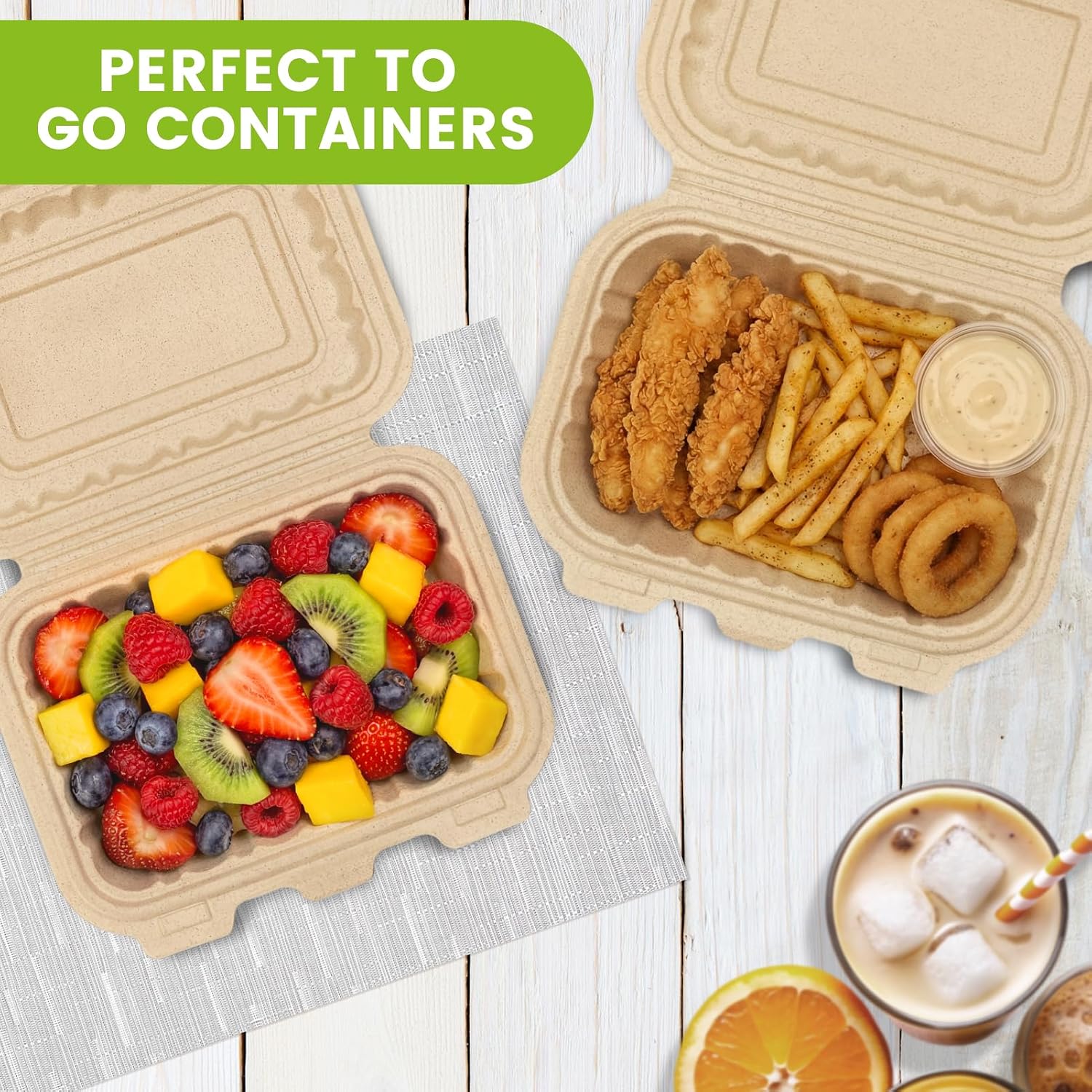 50 Pack 16oz Clamshell Take Ou - Food Storage Meal Prep 评论和价格