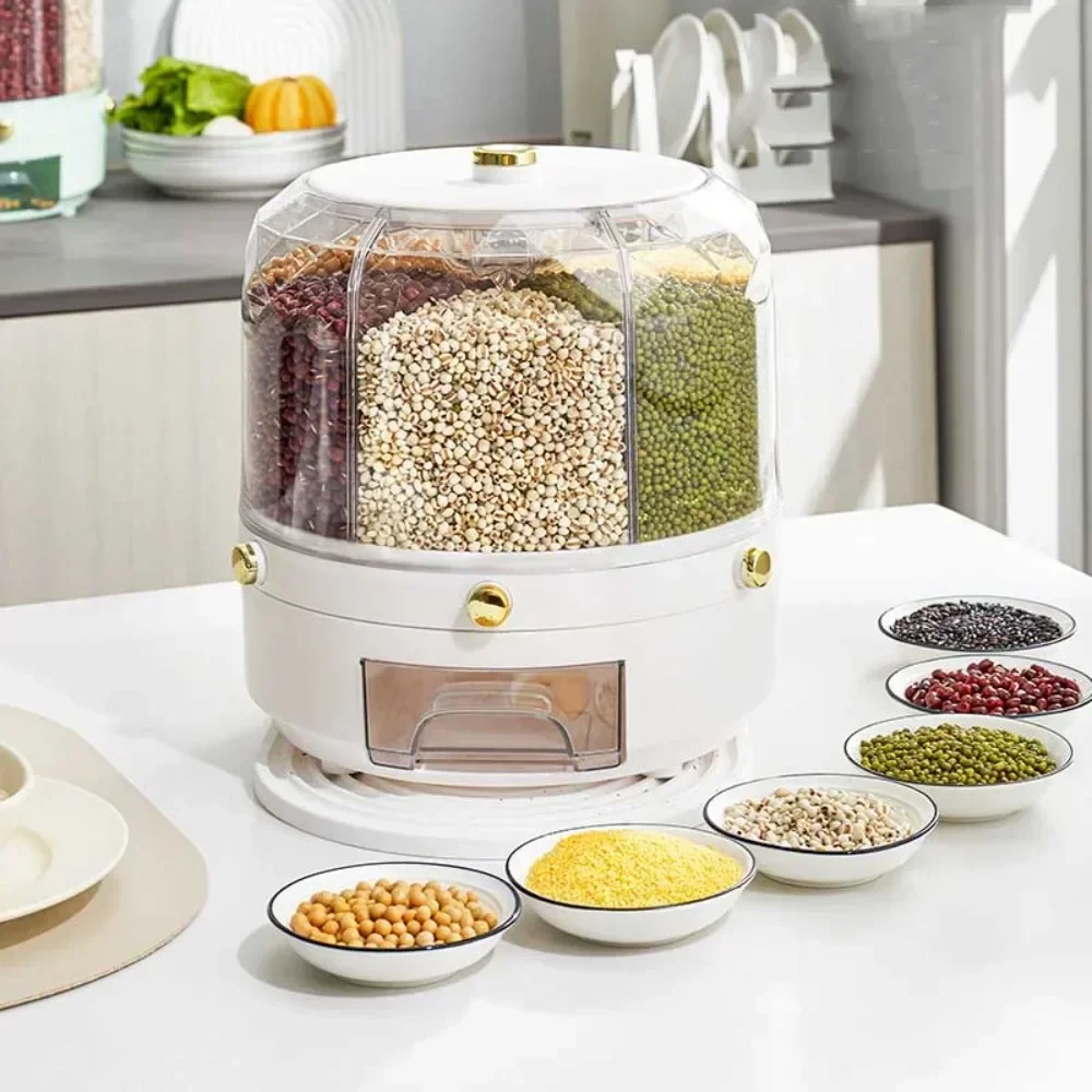 Food Grade Rotating Grain Disp - Food Storage Drawer Organizer 评论和价格