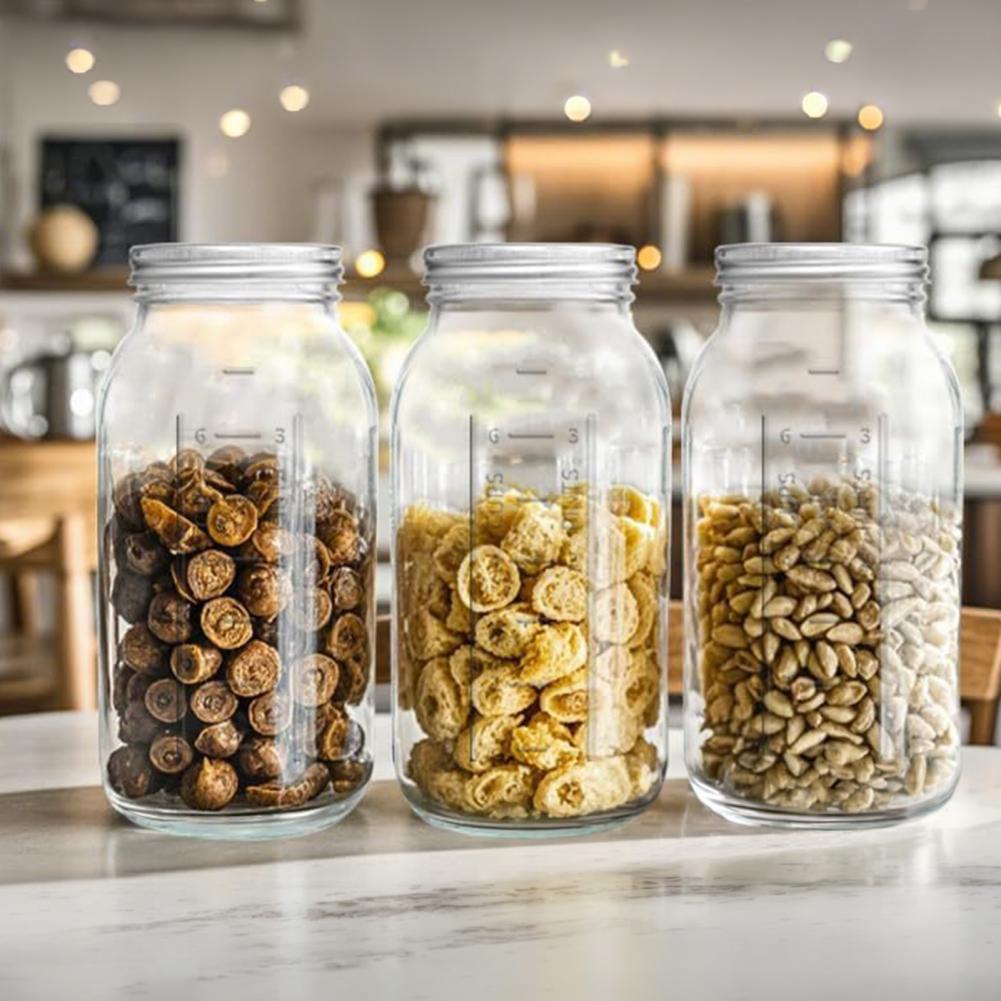 2000ML Wide Mouth Mason Glass  - Food Storage Glass Containers Large 评论和价格