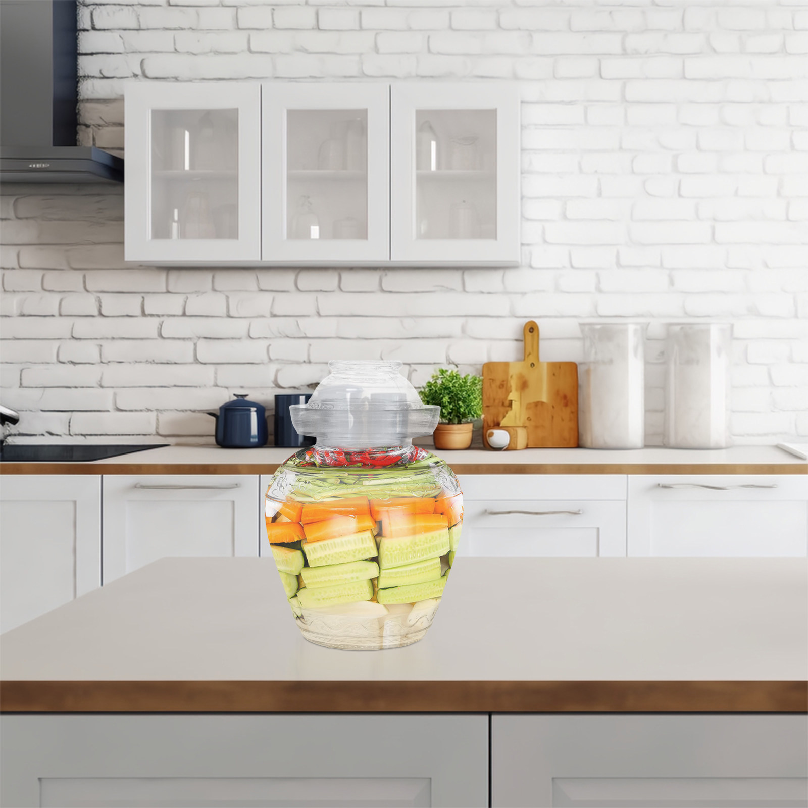 Large Capacity Glass Pickle Ja - Food Storage Glass Containers Large 评论和价格