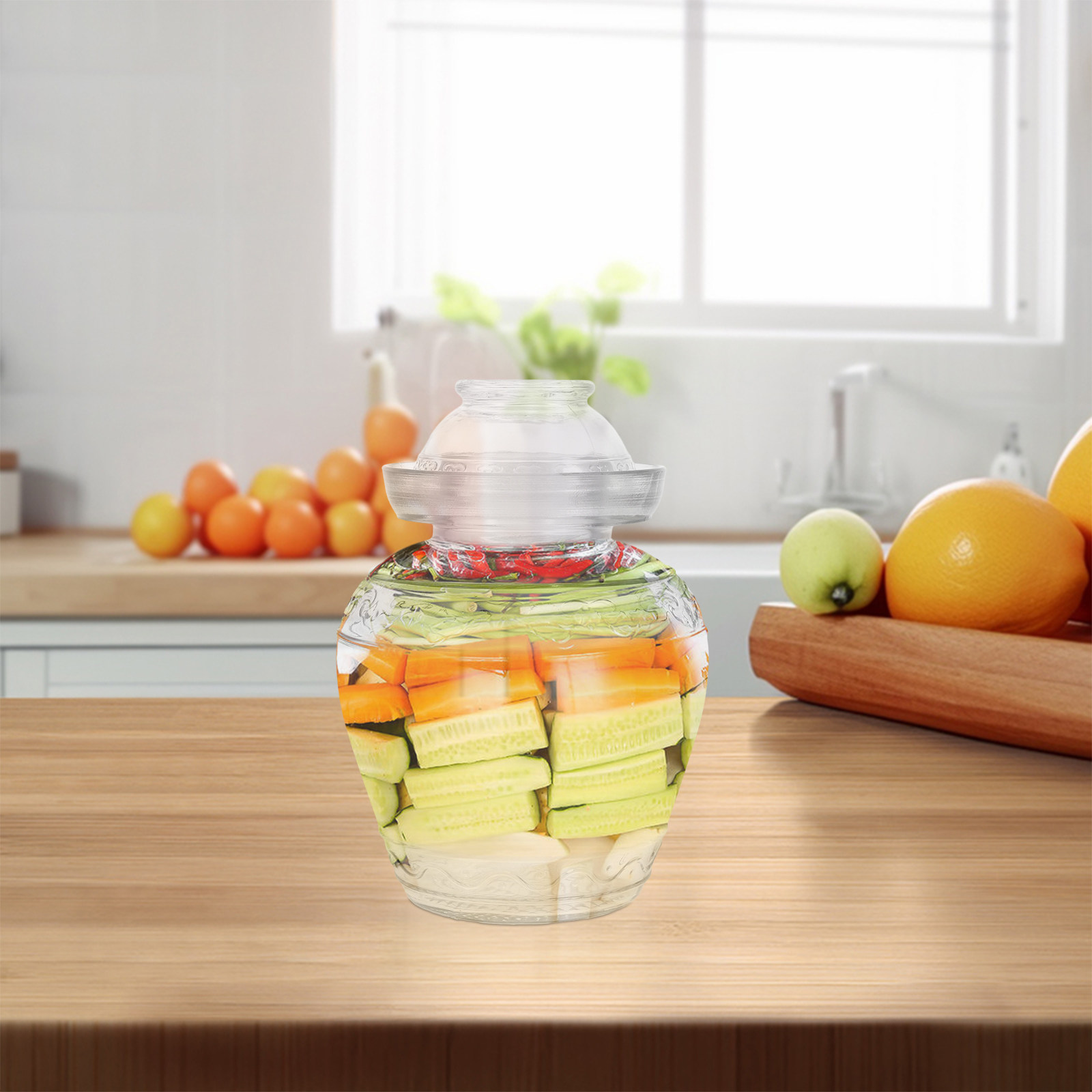 Large Capacity Glass Pickle Ja - Food Storage Glass Containers Large 评论和价格