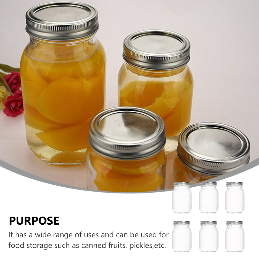 6Pcs Transparent Round Glass J - Food Storage With Lids 评论和价格