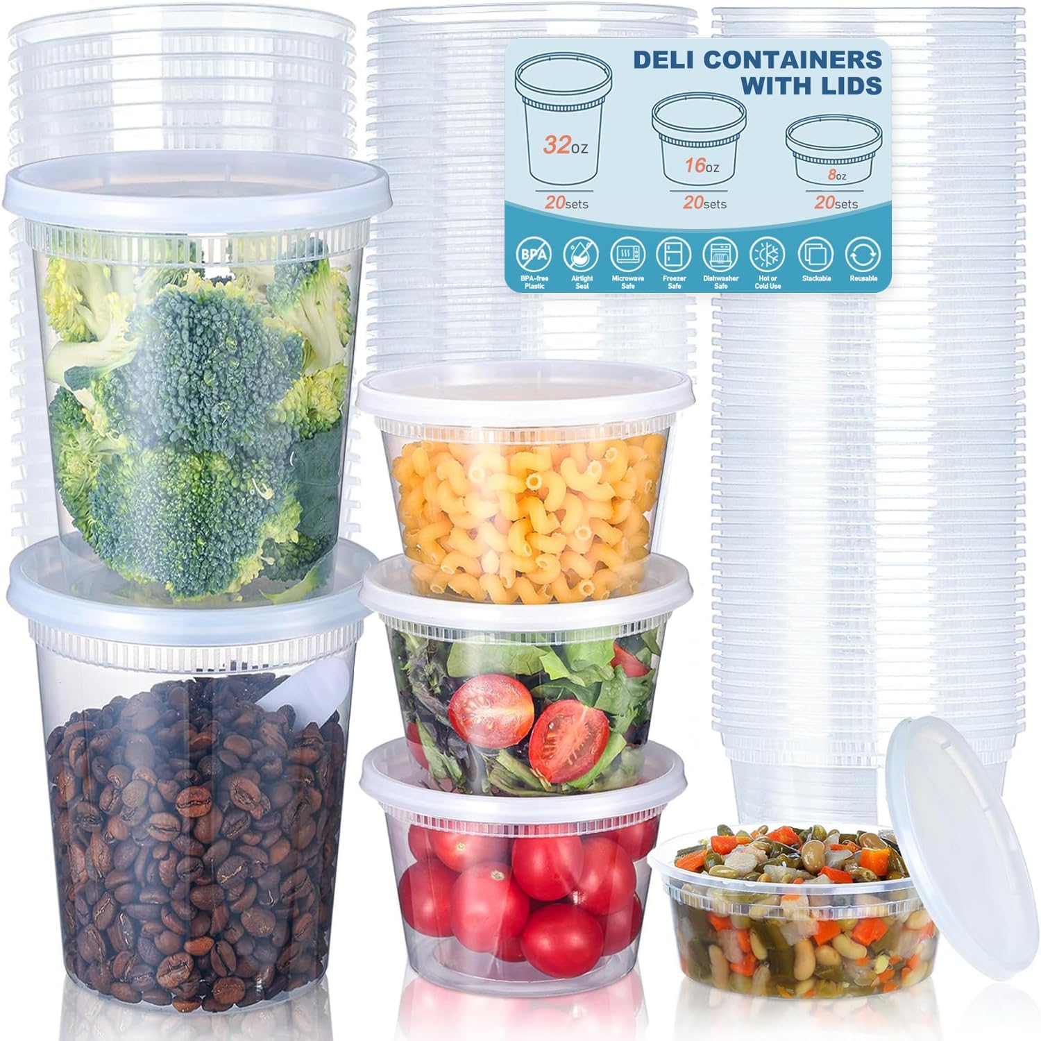 24pcs Deli Food Storage Contai - Food Storage Order 评论和价格