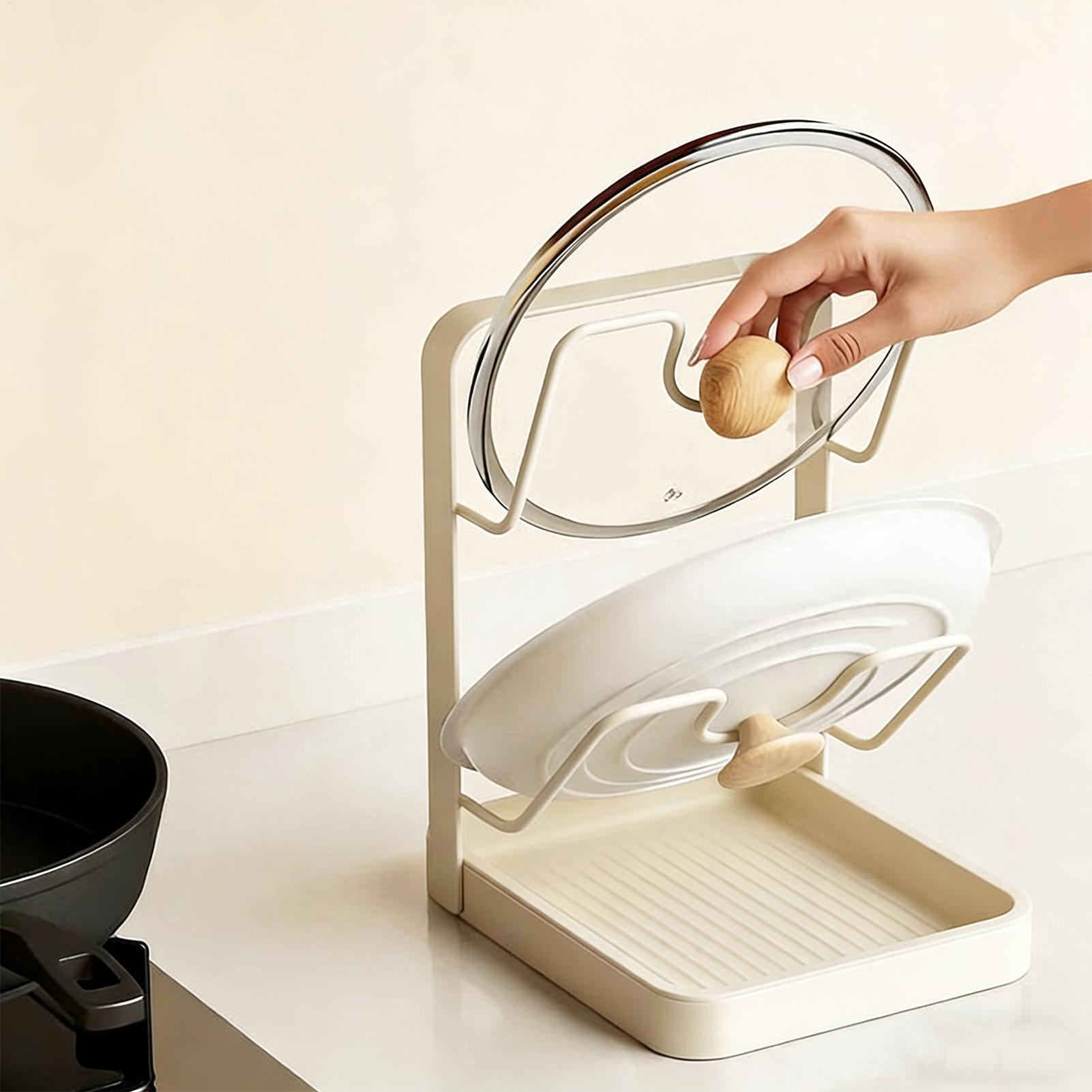 Pot Lid Organizer Anti-Slip Ki - Food Storage Room 评论和价格