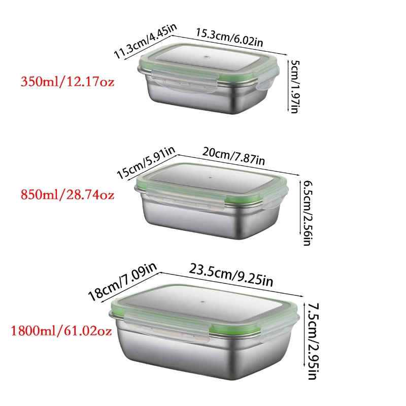 304 Stainless Steel Lunch Box  - Food Storage Order 评论和价格