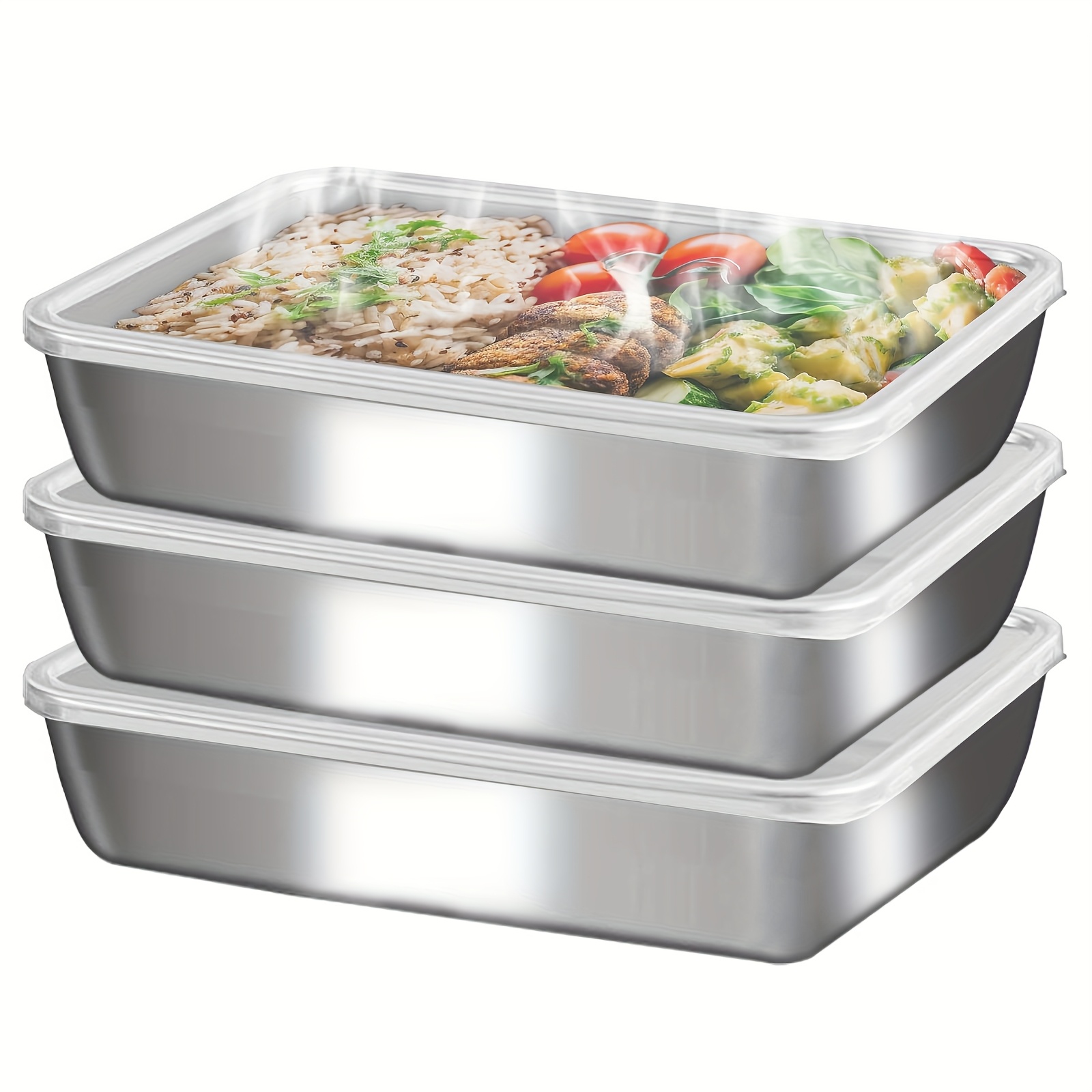 3pcs Stainless Steel Food Cont - Food Storage Warehouse 评论和价格