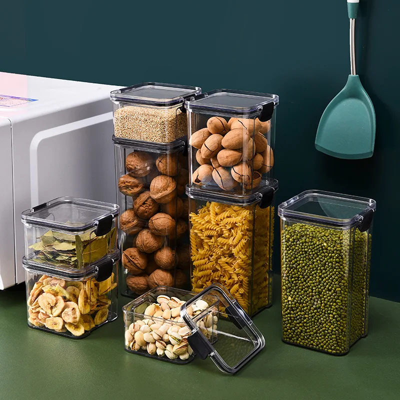 yes1PC Grain Jar Kitchen Seale - Food Storage Glass Containers Large 评论和价格