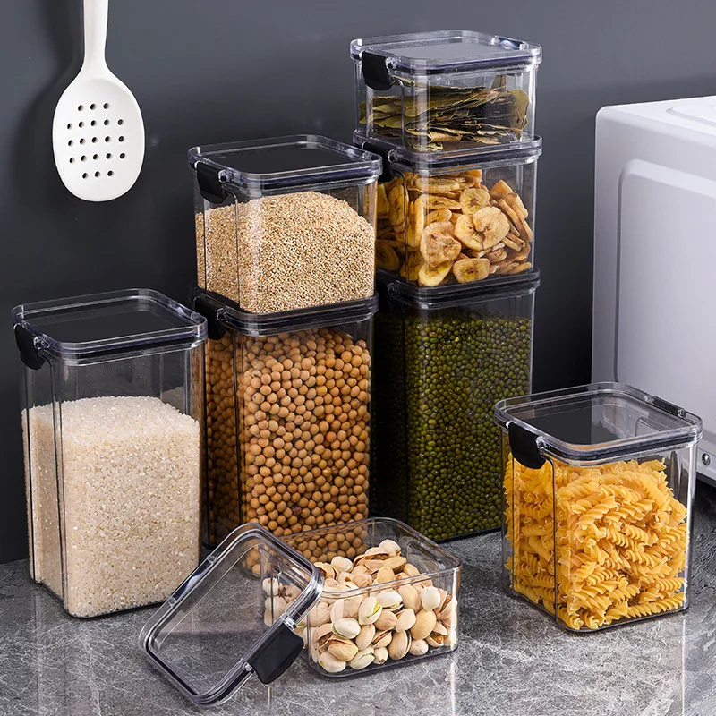 yes1PC Grain Jar Kitchen Seale - Food Storage Glass Containers Large 评论和价格