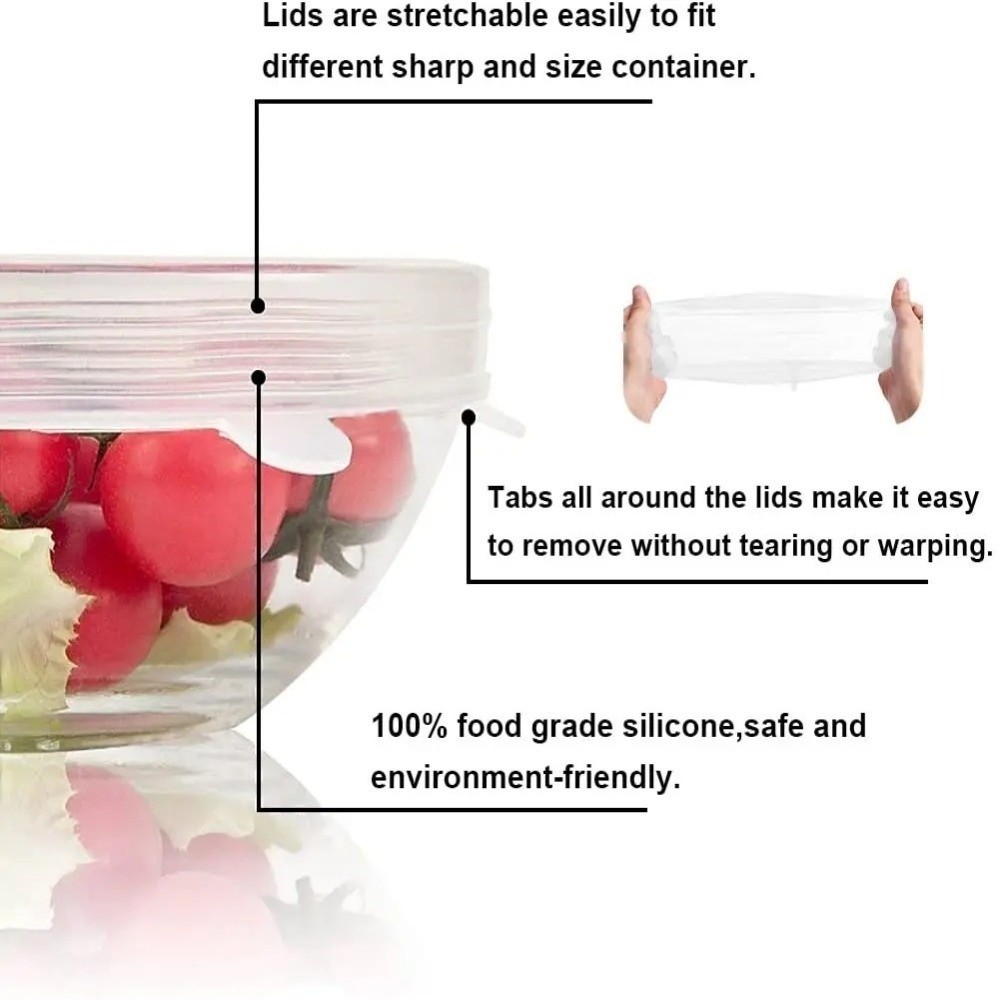 6PCS New Reusable Fresh-keepin - Silicone Stretch Lid 评论和价格